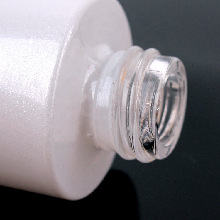 30ml 60ml White coating glass dropper bottle essential oil bottle with bamboo lid