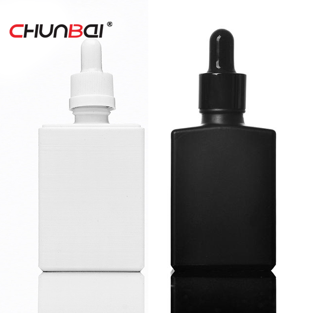 30ml 60ml black square essential oil glass bottle with dropper