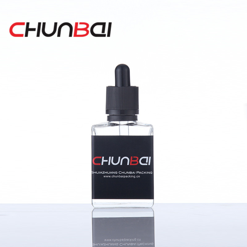 30ml 60ml black square essential oil glass bottle with dropper