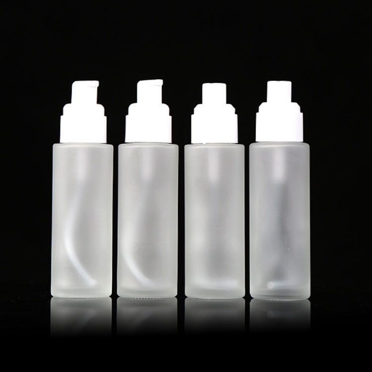 30ml 60ml clear frosted luxury serum bottle glass bottle lotion pump 80ml