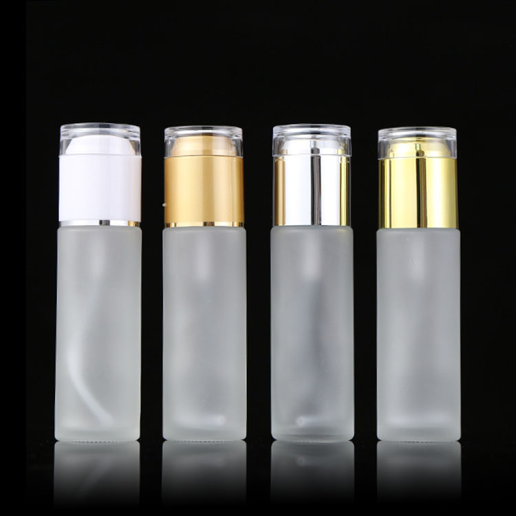 30ml 60ml clear frosted luxury serum bottle glass bottle lotion pump 80ml