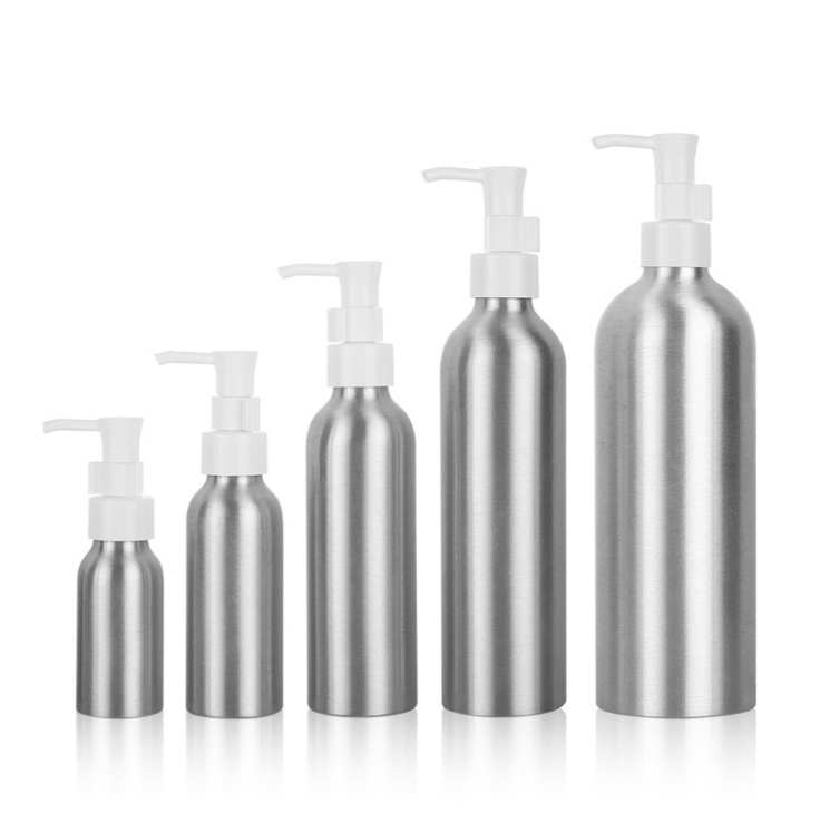 30ml Aluminum lotion Bottle with plastic Electroplating clip lock press pump lid