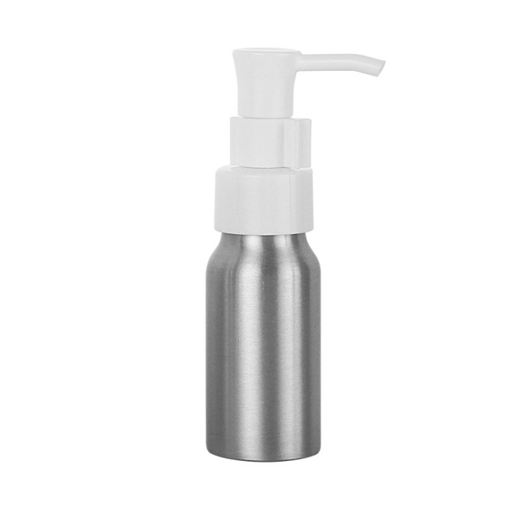30ml Aluminum lotion Bottle with plastic Electroplating clip lock press pump lid