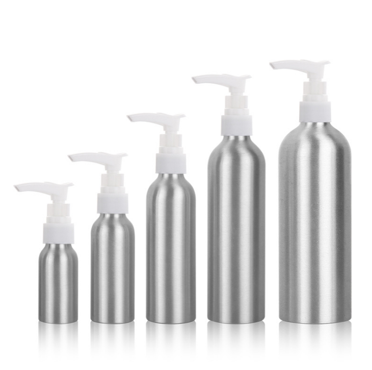 30ml Aluminum lotion Bottle with plastic Electroplating clip lock press pump lid