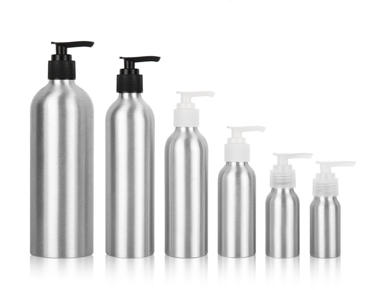 30ml Aluminum lotion Bottle with plastic Electroplating clip lock press pump lid