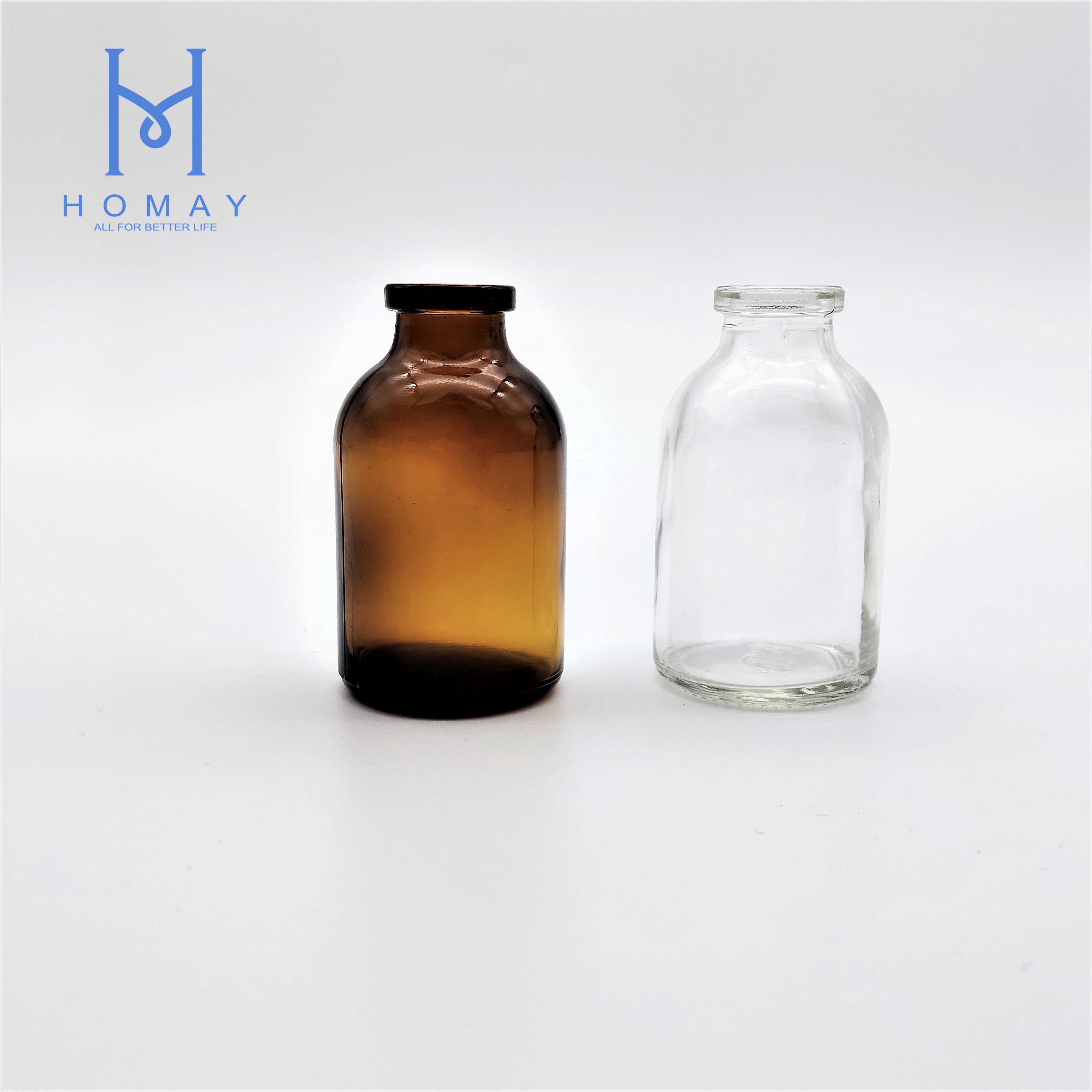 30ml Amber Clear Molded Glass Injection Vials For Antibiotics USP TYPE I II III