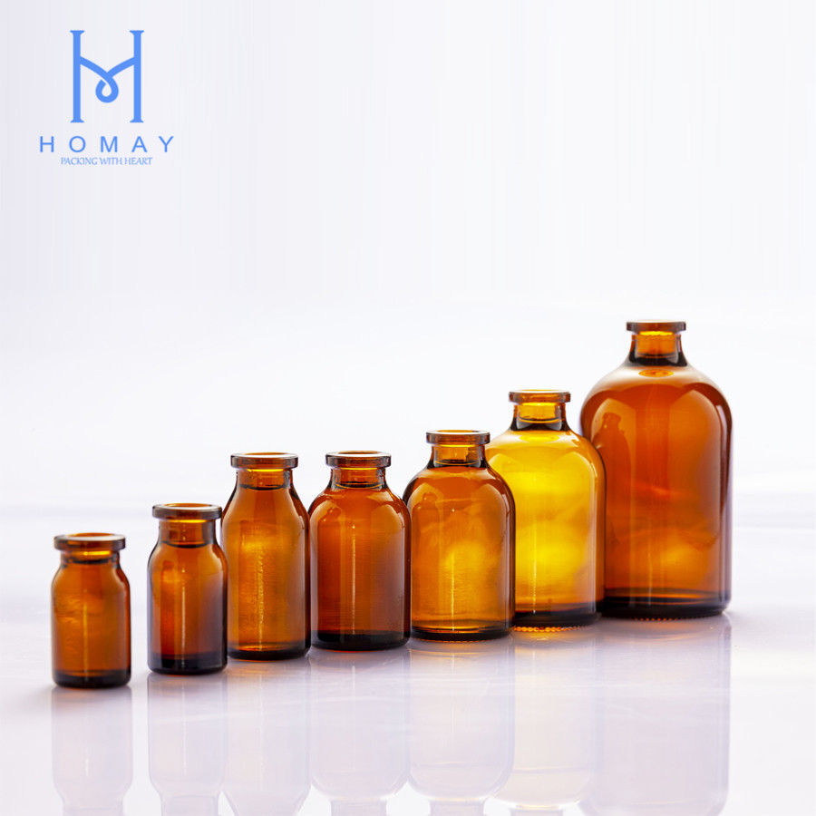 30ml Amber Clear Molded Glass Injection Vials For Antibiotics USP TYPE I II III