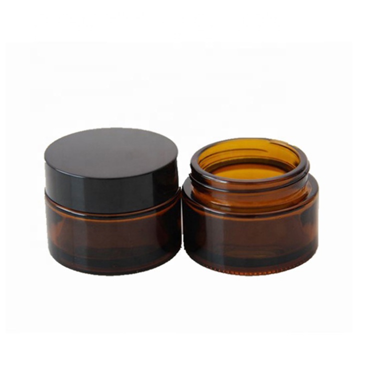30ml Amber Cosmetic Glass Jar for Cream Lip Scrub Lip Balm