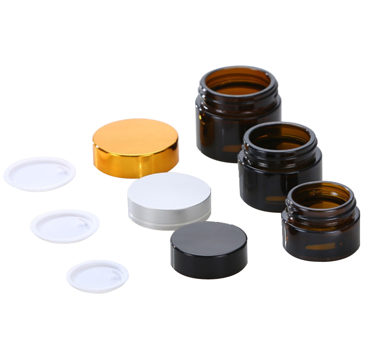 30ml Amber Cosmetic Glass Jar for Cream Lip Scrub Lip Balm