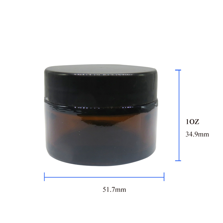 30ml Amber Cosmetic Glass Jar for Cream Lip Scrub Lip Balm