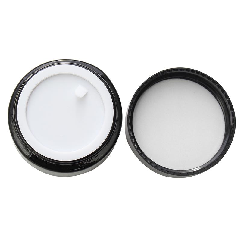 30ml Amber Glass Cream Jar with Black Plastic Cap