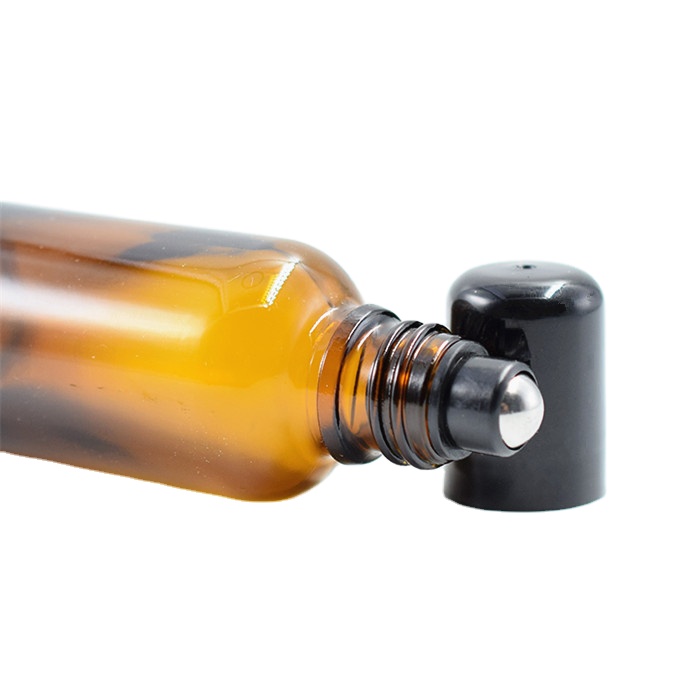 30ml Amber Glass Roll-on Bottles Portable Essential Oil Jar Bottle With Glass Roller Ball