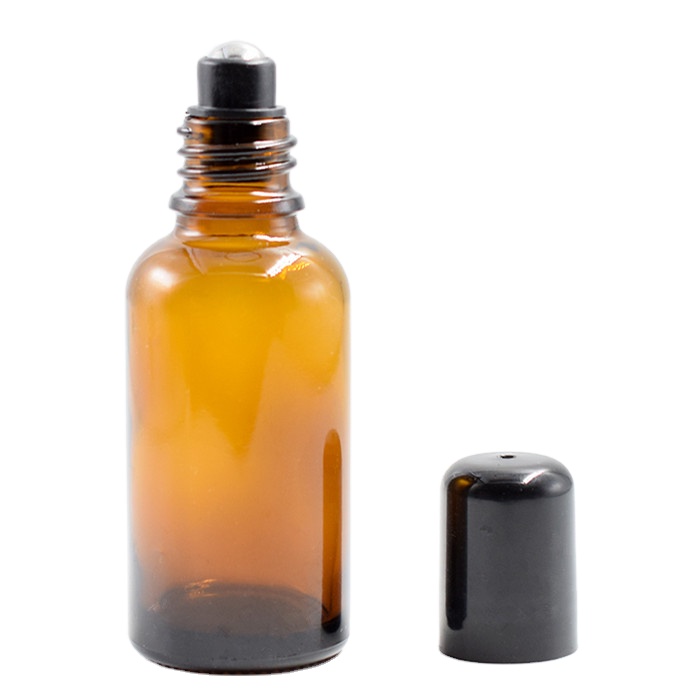 30ml Amber Glass Roll-on Bottles Portable Essential Oil Jar Bottle With Glass Roller Ball