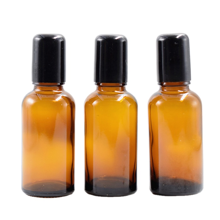 30ml Amber Glass Roll-on Bottles Portable Essential Oil Jar Bottle With Glass Roller Ball