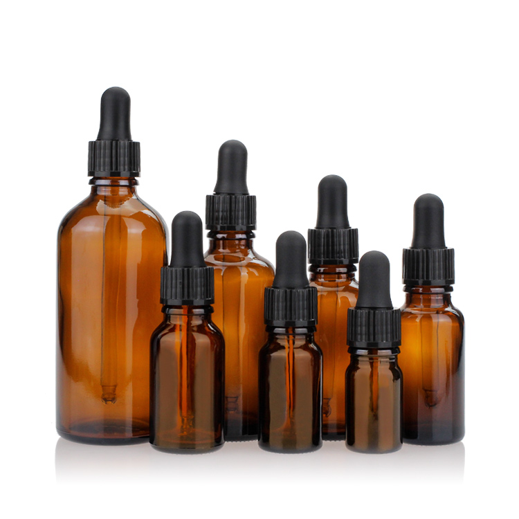 30ml Amber Glass Tamper Evident Dropper Bottles for Essential Oils