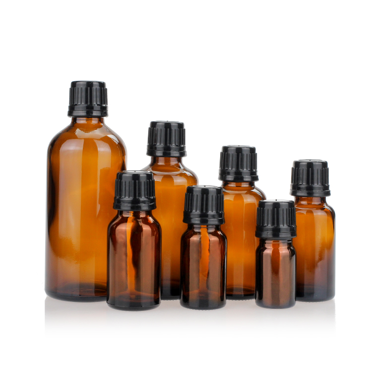 30ml Amber Glass Tamper Evident Dropper Bottles for Essential Oils