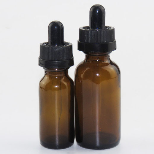 30ml Amber color boston round 1 oz glass dropper eliquid bottles for CBD oil