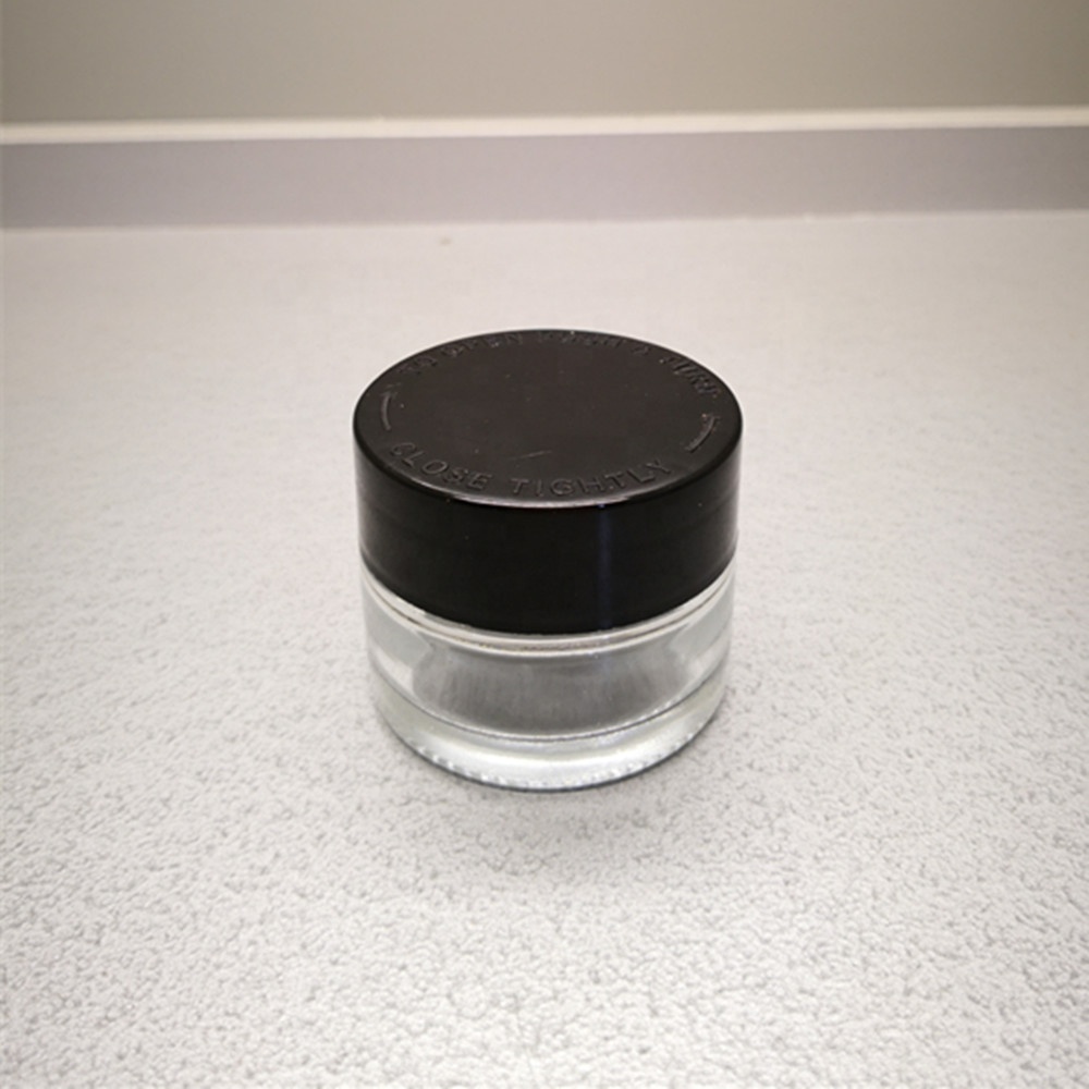 30ml CBD clear glass jar with plastic child proof cap 1oz cosmetic packaging with child resistant lid