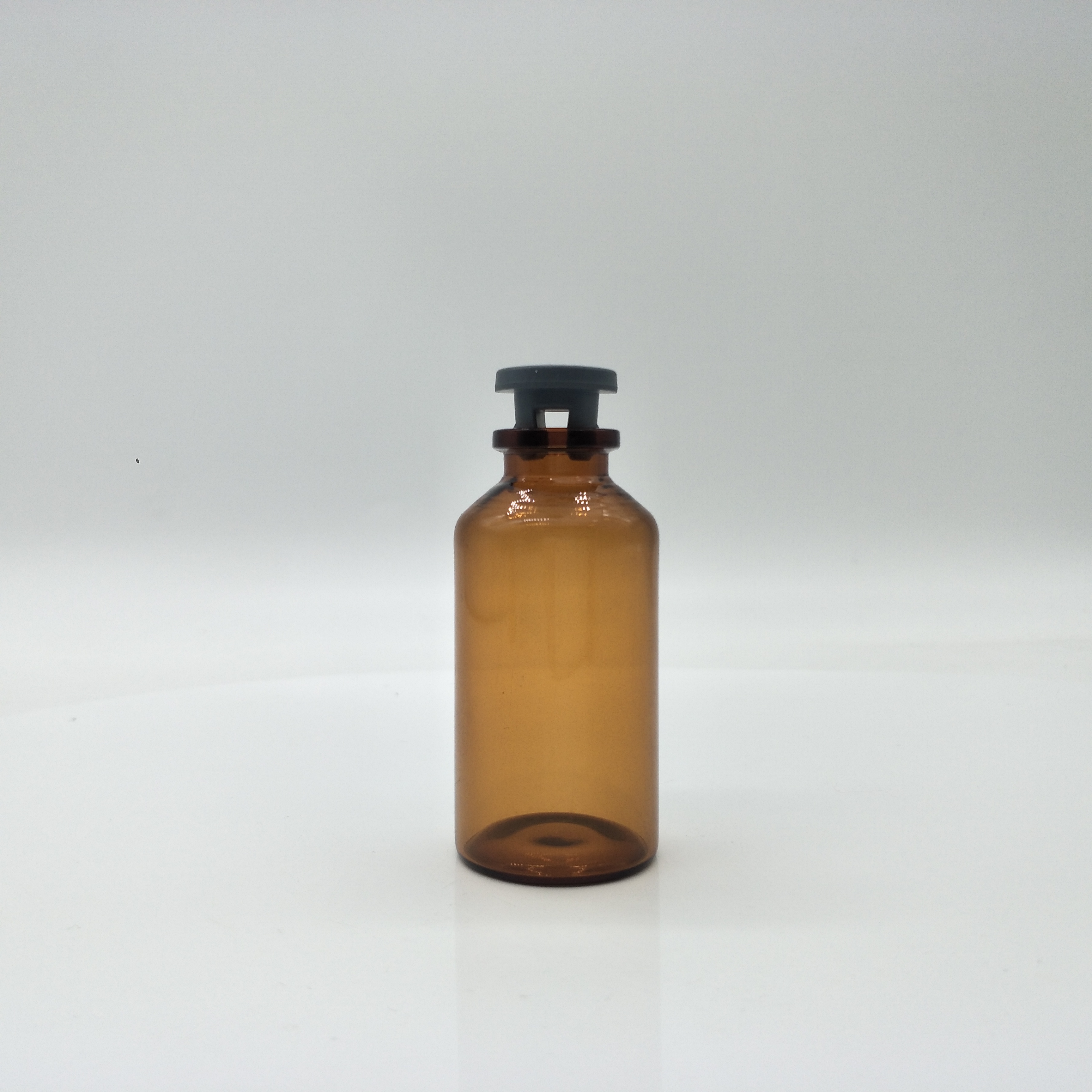 30ml Clear Amber Tubular Vials Glass Injection Bottle With Rubber Stopper And Aluminum Plastic Cap