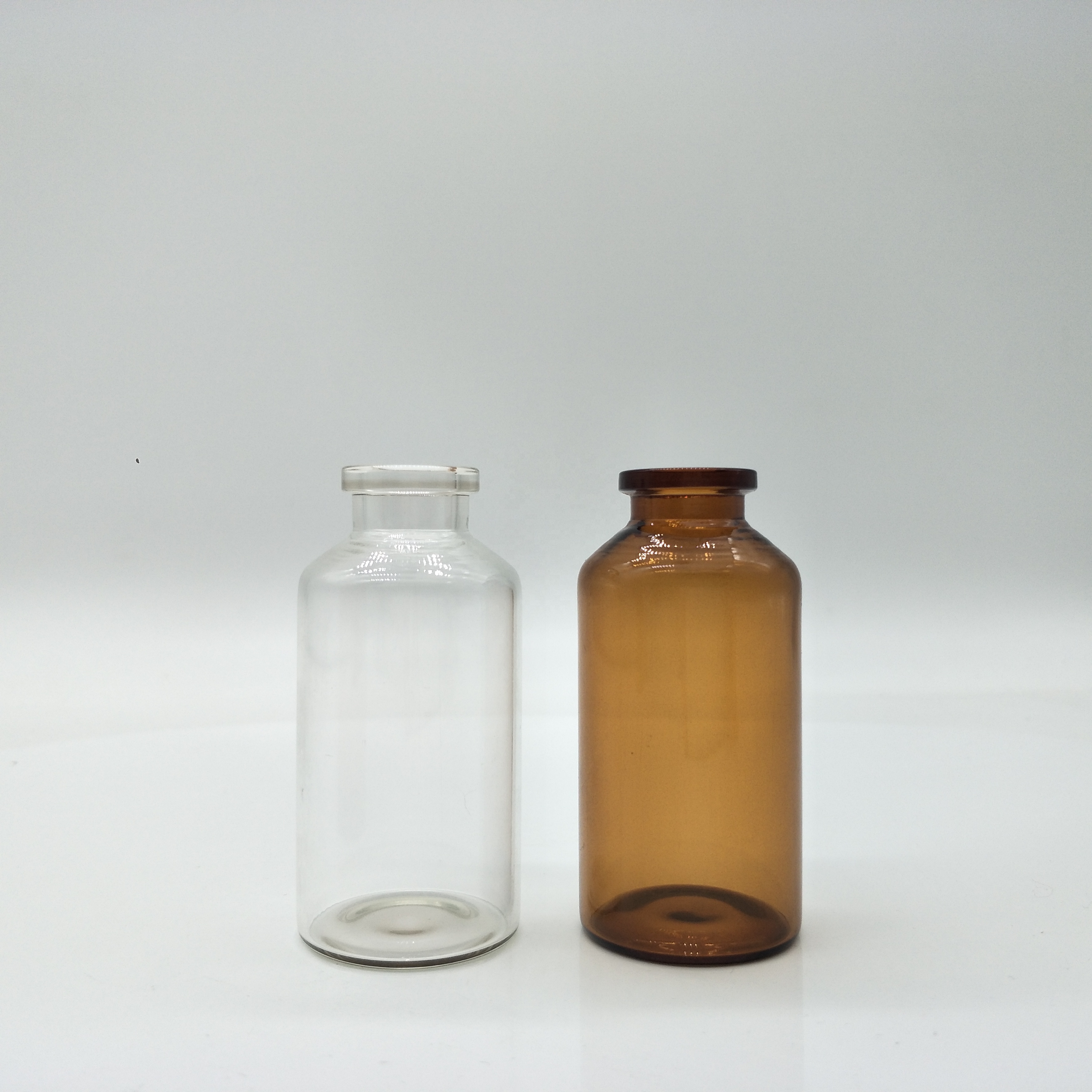 30ml Clear Amber Tubular Vials Glass Injection Bottle With Rubber Stopper And Aluminum Plastic Cap