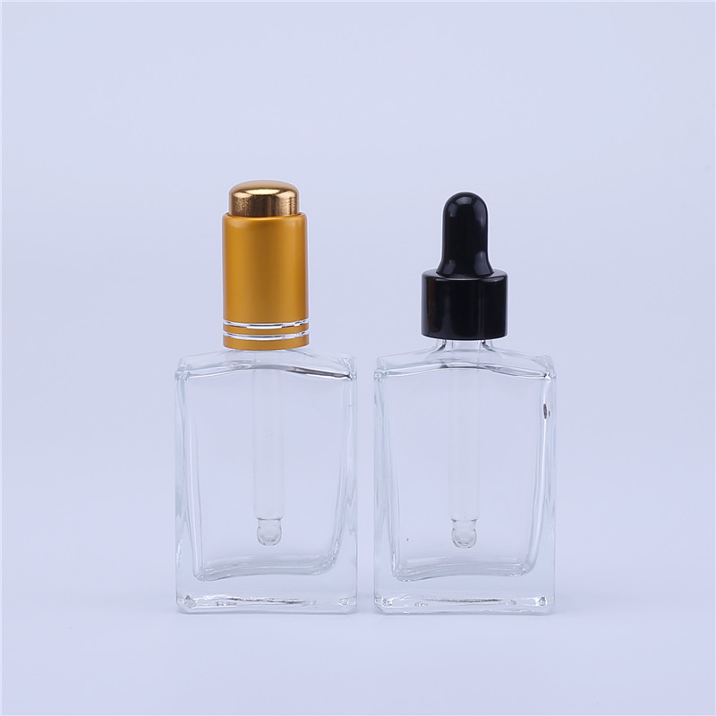 30ml Clear Cosmetic Oil Squareg Glass Dropper Bottle In Stock For Essential Oil