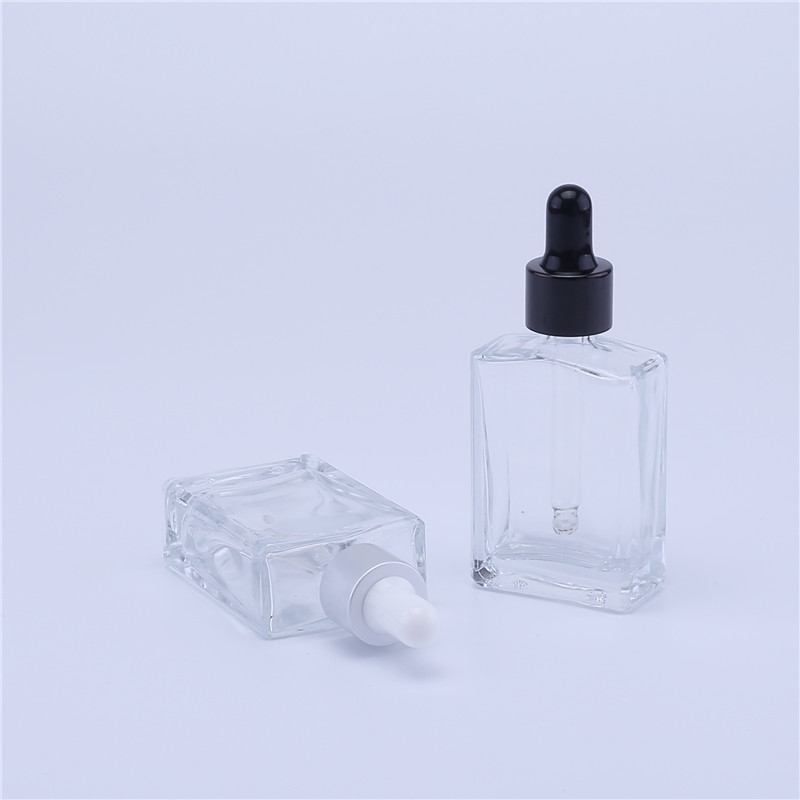 30ml Clear Cosmetic Oil Squareg Glass Dropper Bottle In Stock For Essential Oil