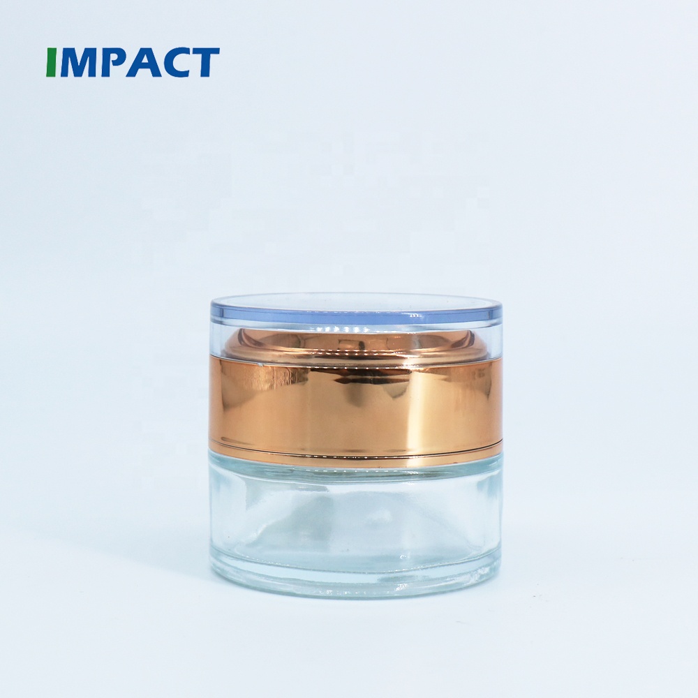 30ml Clear Glass Jar with Gold Cap
