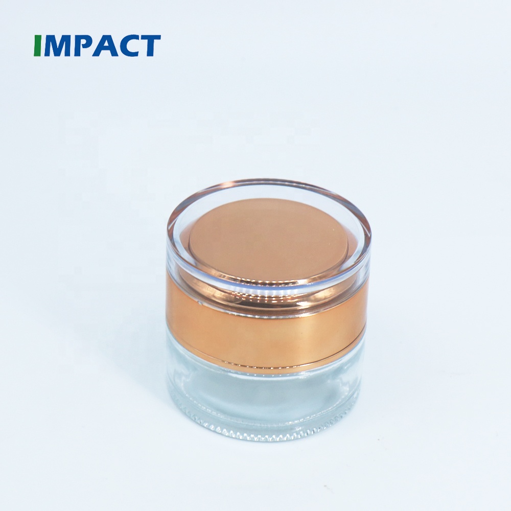 30ml Clear Glass Jar with Gold Cap