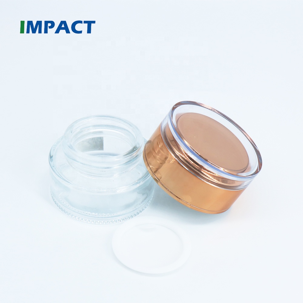 30ml Clear Glass Jar with Gold Cap