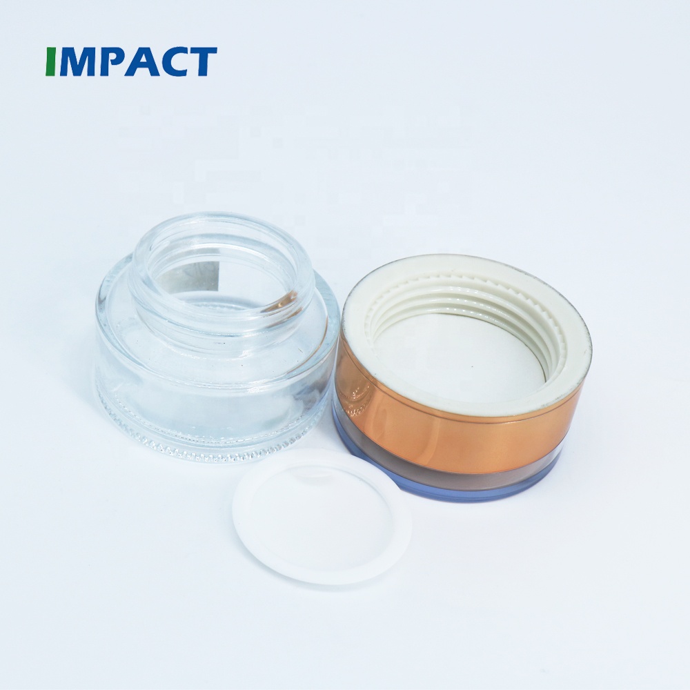 30ml Clear Glass Jar with Gold Cap