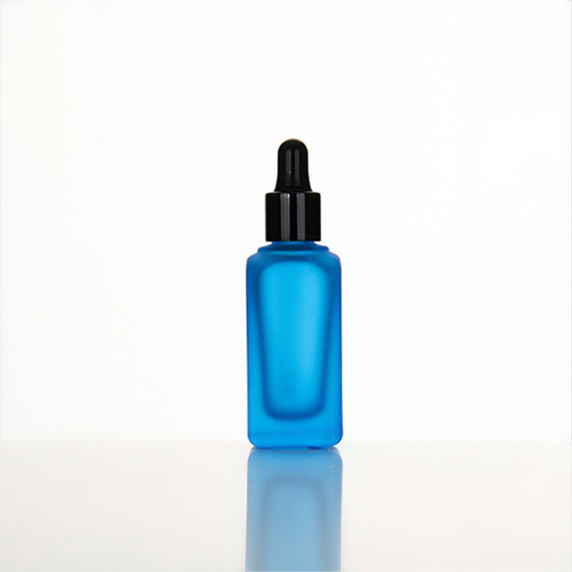 30ml Clear Square Pink, Glass Dropper Bottle french square glass serum dropper bottle with bamboo lid/