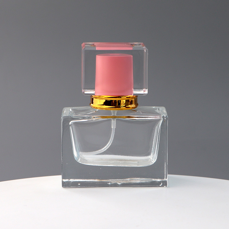 30ml Clear empty perfume spray glass bottle with colorful cap