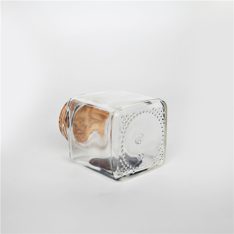 30ml Custom Glass Coffee Tea Container glass Food Storage Jar with Airtight Seal Bamboo Lid