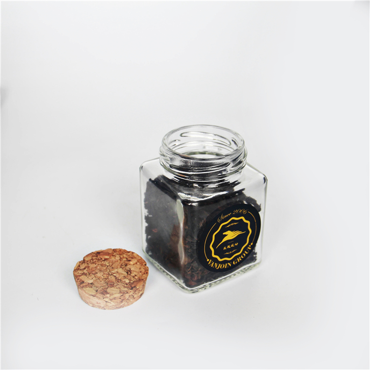 30ml Custom Glass Coffee Tea Container glass Food Storage Jar with Airtight Seal Bamboo Lid