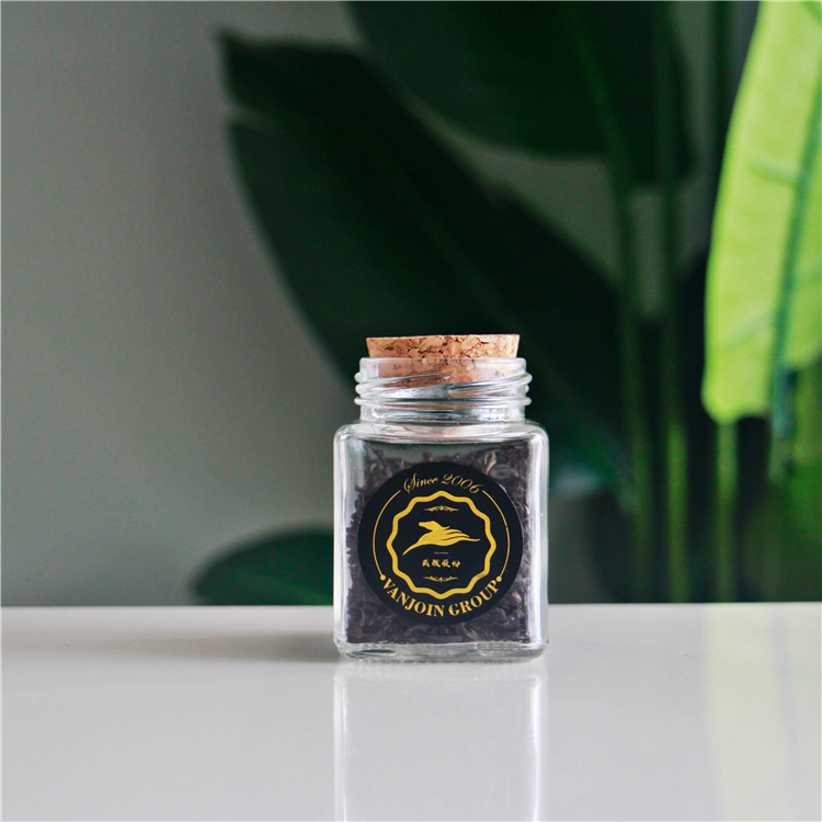 30ml Custom Glass Coffee Tea Container glass Food Storage Jar with Airtight Seal Bamboo Lid