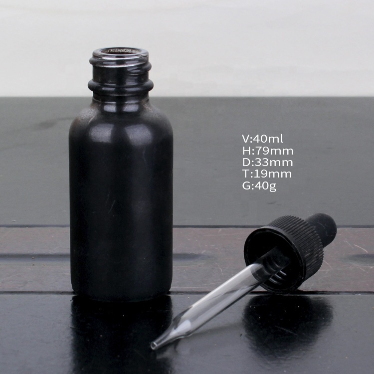 30ml Dropper bottle matte black glass essential oil bottle