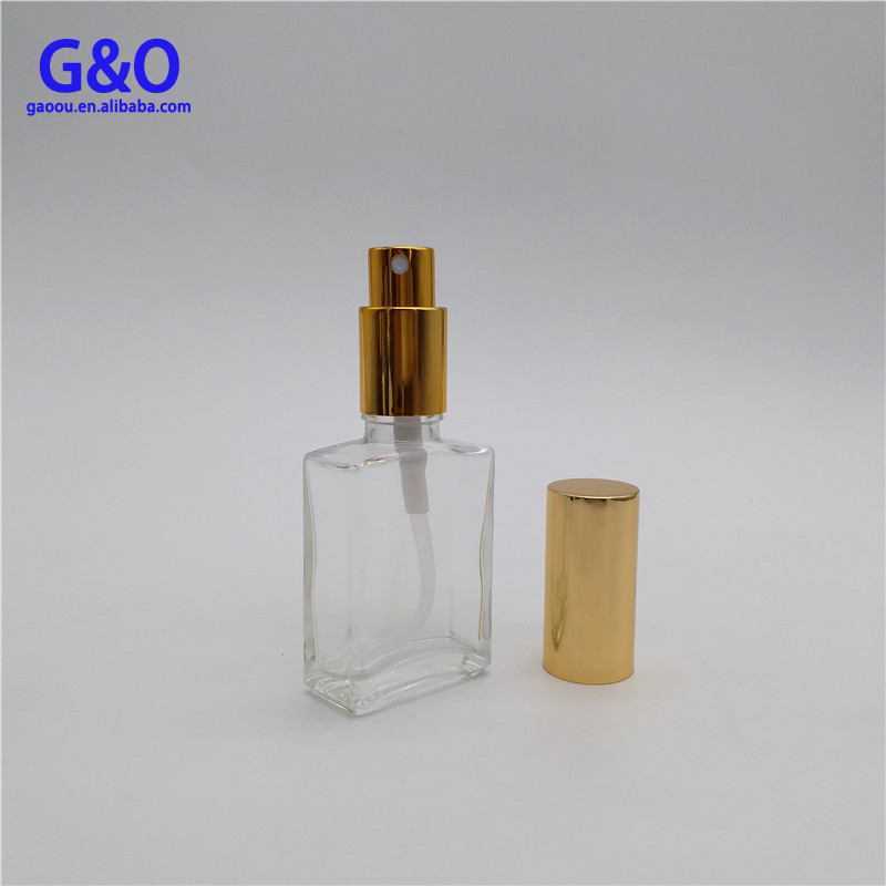 30ml Empty Atomizer Spray Perfume Glass Bottle 1oz flat square rectangle shape perfume glass bottle with pump spray cap