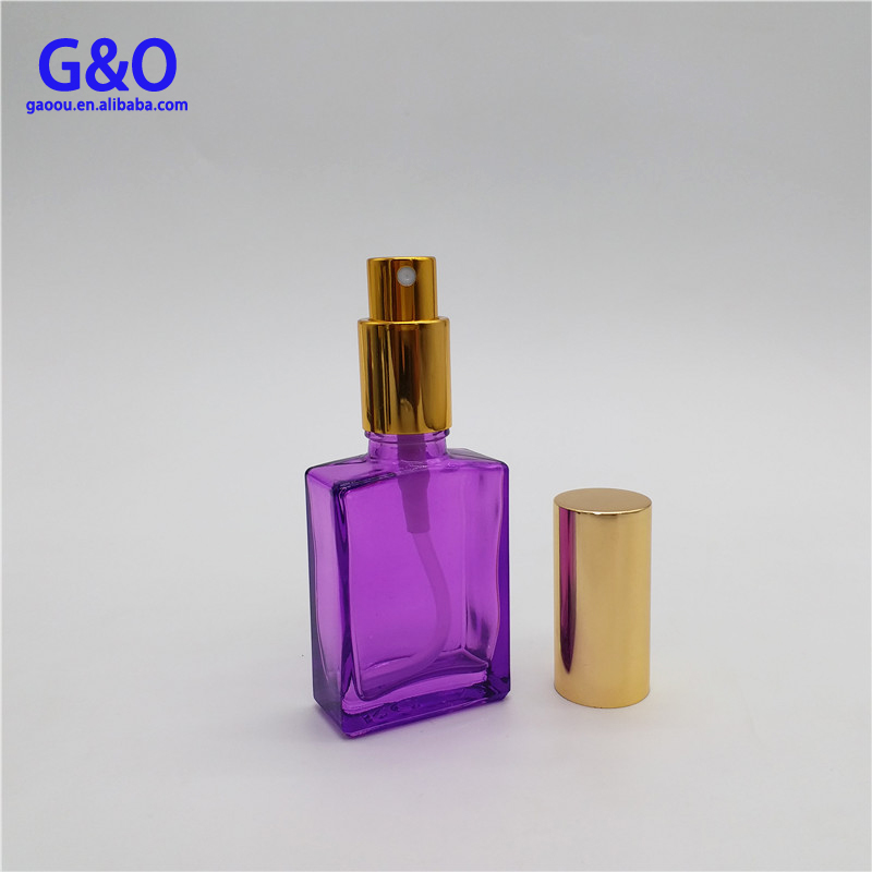 30ml Empty Atomizer Spray Perfume Glass Bottle 1oz flat square rectangle shape perfume glass bottle with pump spray cap