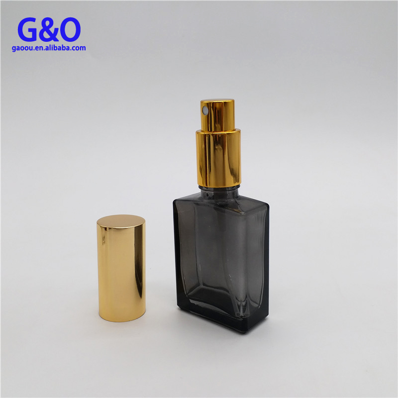 30ml Empty Atomizer Spray Perfume Glass Bottle 1oz flat square rectangle shape perfume glass bottle with pump spray cap