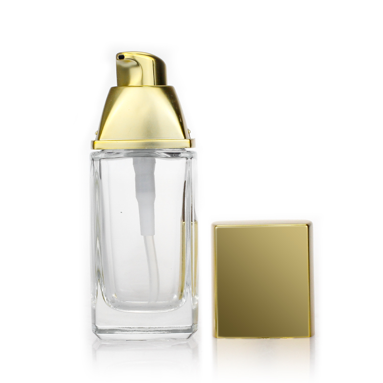 30ml Empty Clear Cosmetic Packaging Foundation Glass Spray Pump Bottle Container