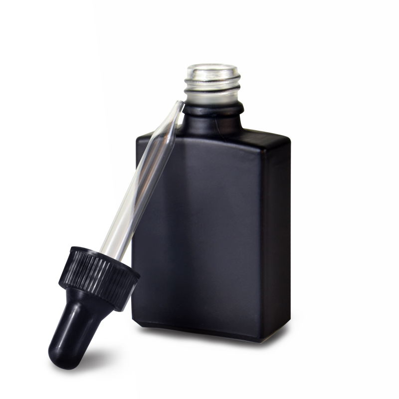 30ml Empty Clear rectangle Glass Dropper Bottles Dropper Pipette Cap