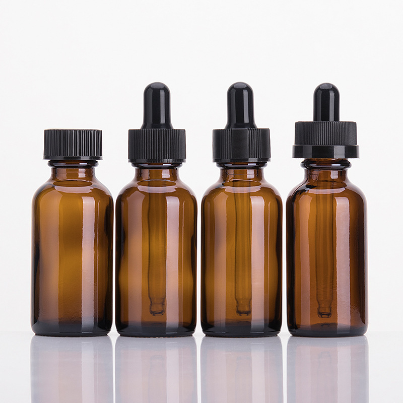 30ml Essential Oil Bottle Amber Glass Bottle With Black Plastic Dropper