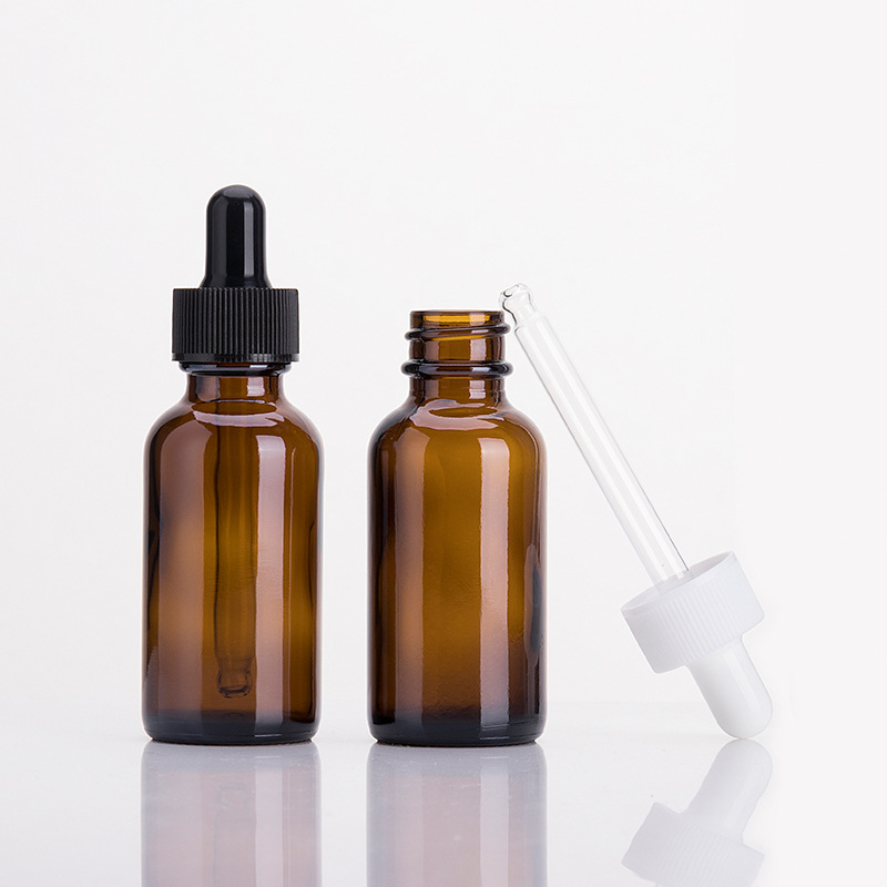 30ml Essential Oil Bottle Amber Glass Bottle With Black Plastic Dropper