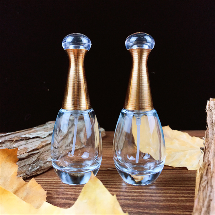 30ml Factory wholesale round empty clear fragrance spray glass perfume bottle