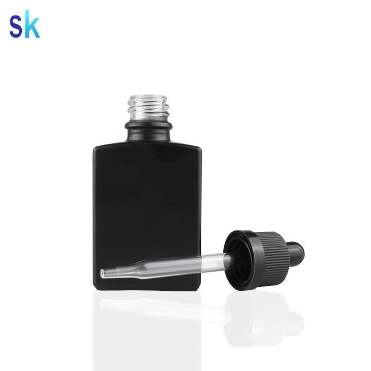 30ml Flat Square/rectangle E-liquid /tobacco tar childproof dropper glass Bottle