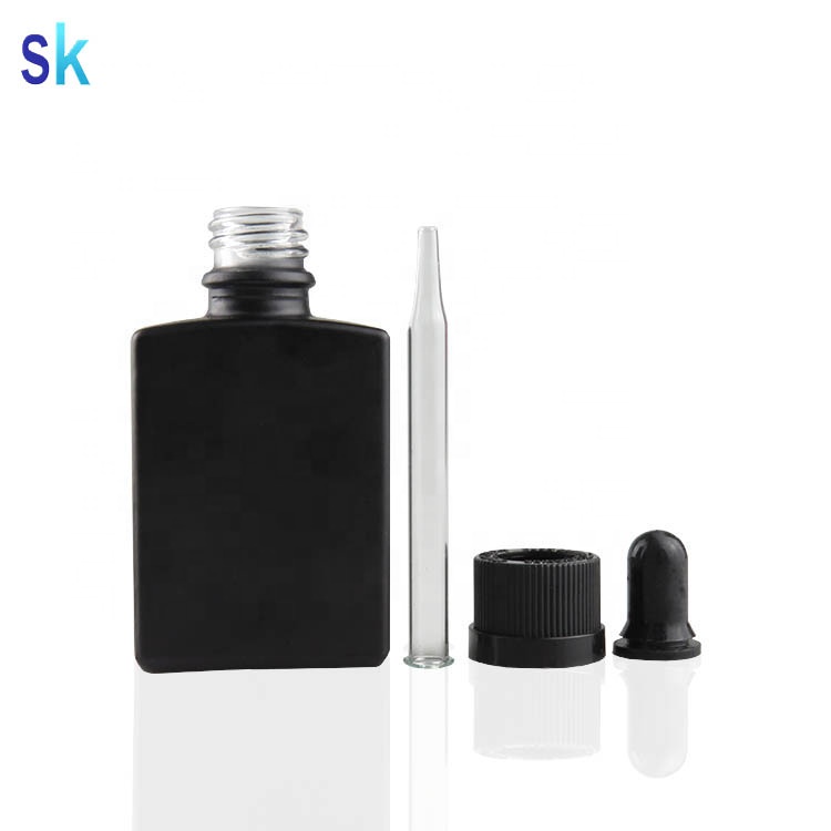 30ml Flat Square/rectangle E-liquid /tobacco tar childproof dropper glass Bottle