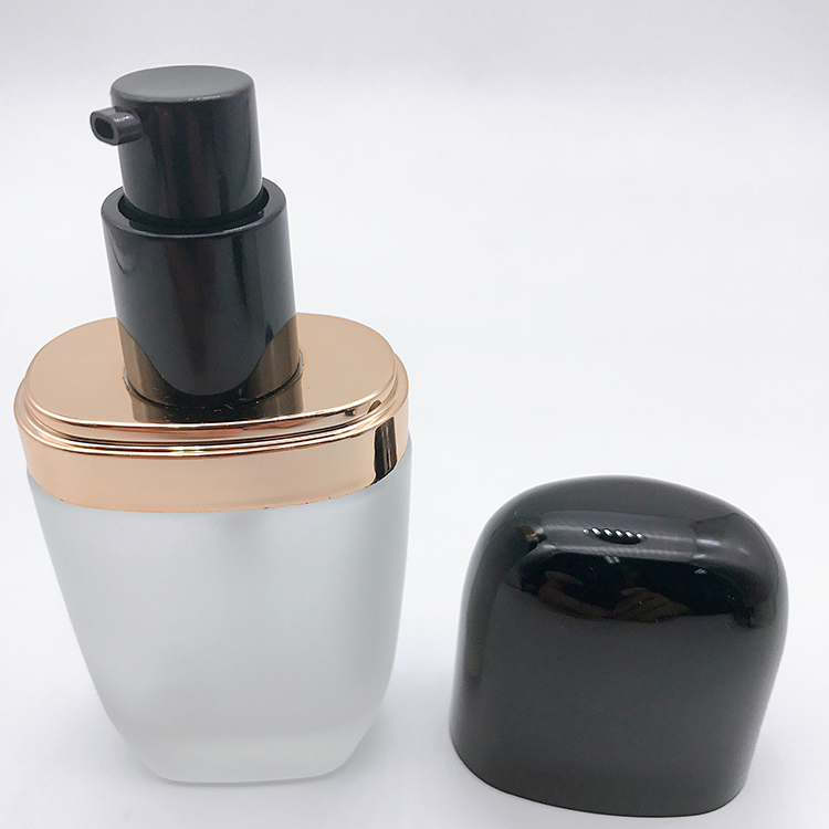30ml Foundation Liquid Bottle Cosmetics Pressure Pump Transparent Glass Foundation Bottle
