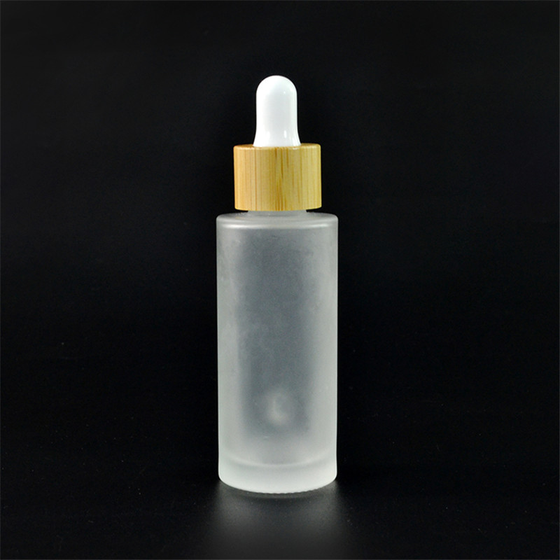 30ml Frosted Glass Dropper Bottle with Bamboo Lid 1oz Essential Oil Bottle