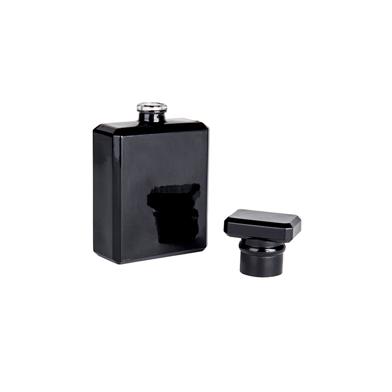 30ml Frosted clear black rectangular luxury custom refillable wholesale glass empty spray perfume bottle