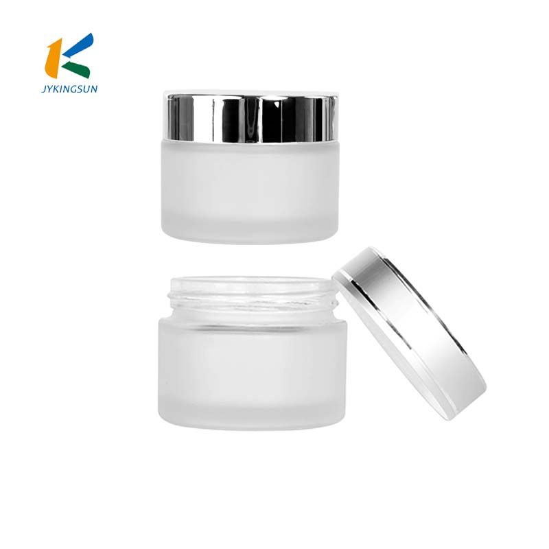 30ml Frosted glass cosmetic jars with aluminum lids